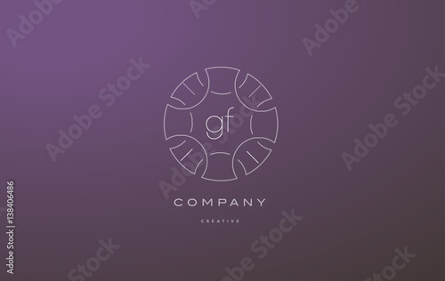 gf g f monogram floral line art flower letter company logo icon design