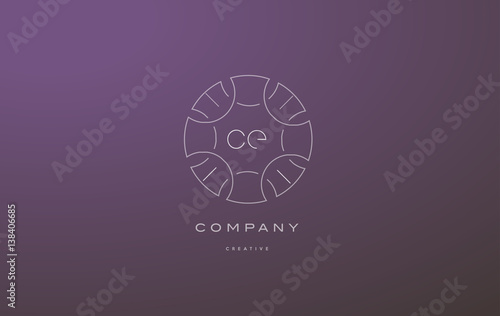 ce c e monogram floral line art flower letter company logo icon design