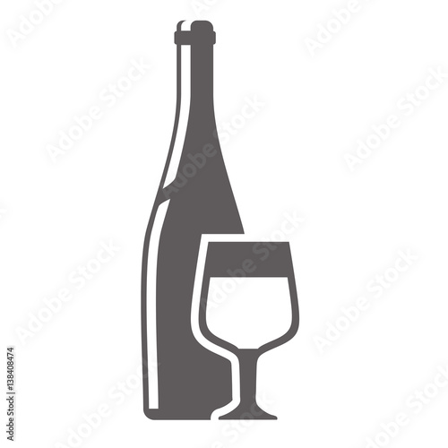 glass bottle and cup vector illustration eps 10