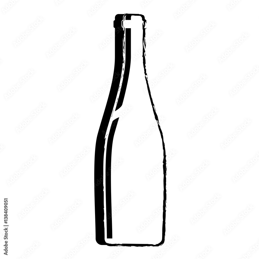 glass bottle wine line design vector illustration eps 10