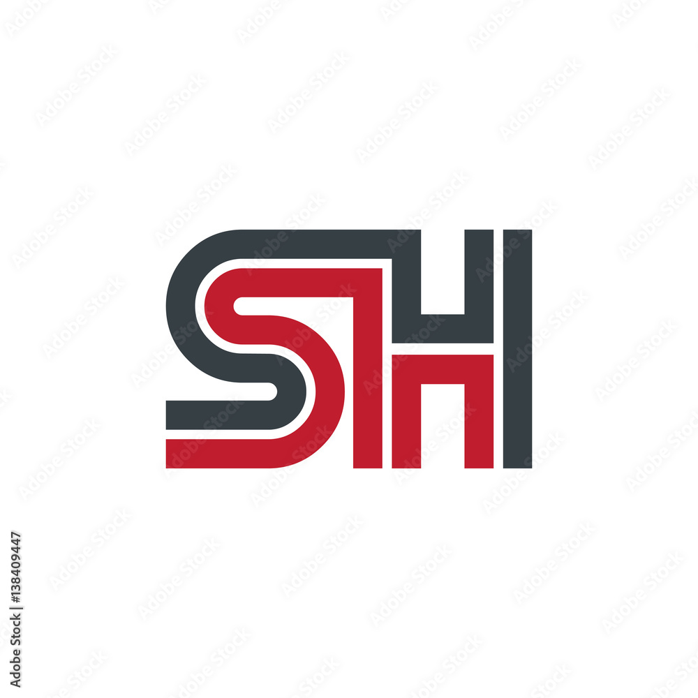 Initial Letter SH Linked Design Logo Initial Letter SH Linked Design Logo