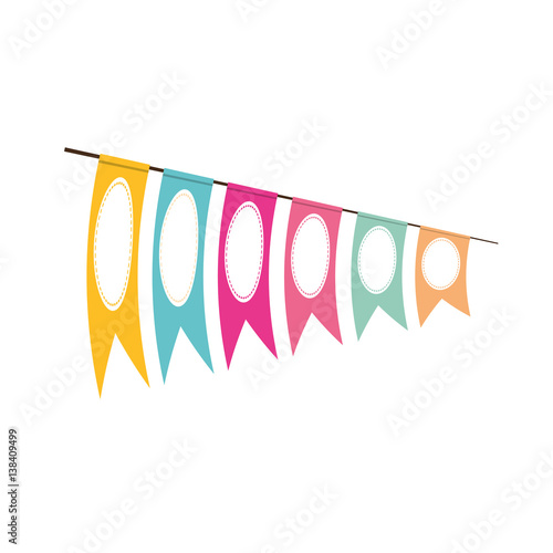 pennant decoration festive clored vector illustration eps 10