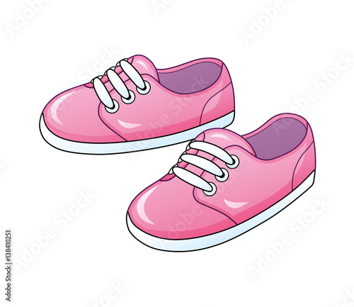 Pink sneakers isolated.