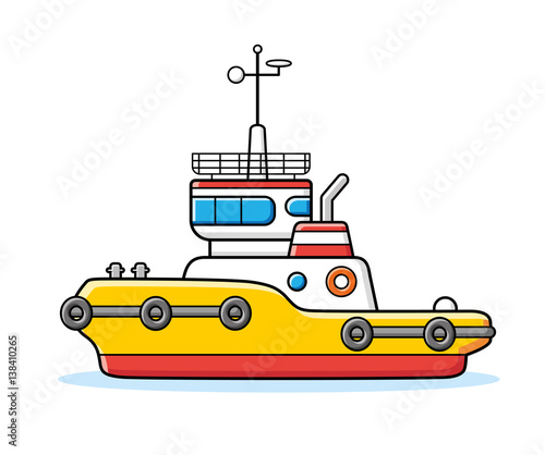 Tug boat isolated.