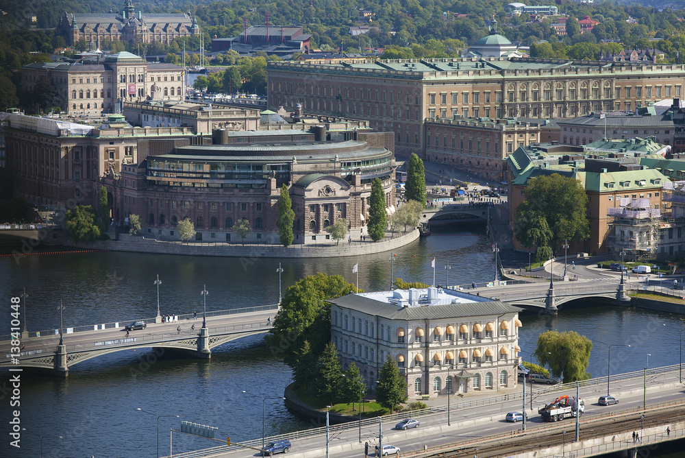 Stockholm, Sweden - August 14, 2016. View overlooking Stockholm city.