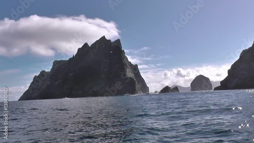 Isle of Boreray St Kilda viewed from boat Scotland
