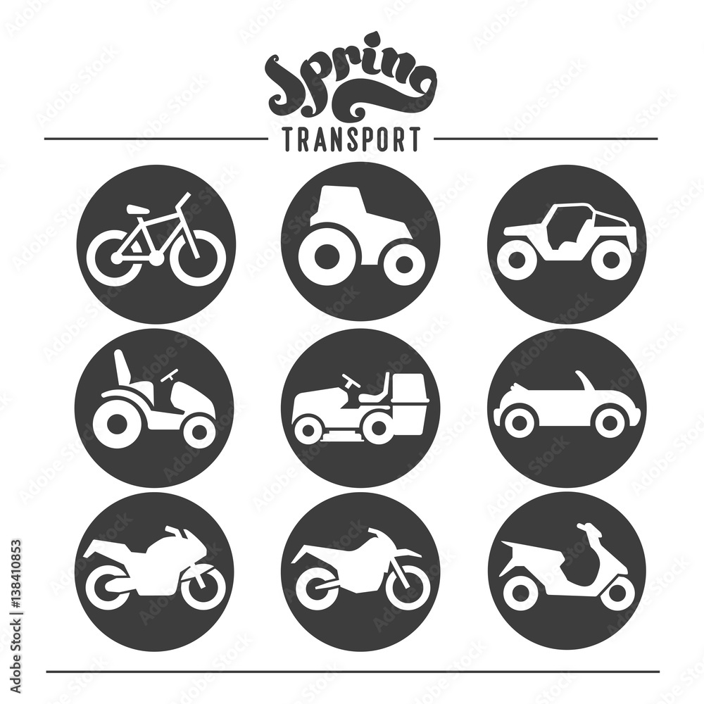 Simple set of auto related vector icons for your design Simple set of auto related vector icons for your design