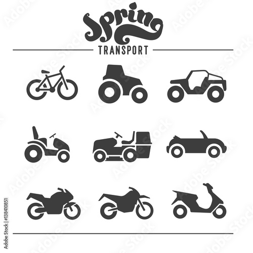 Simple set of auto related vector icons for your design