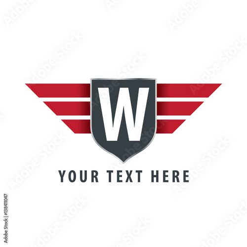 Initial Letter W Shield Icon Design Logo Template