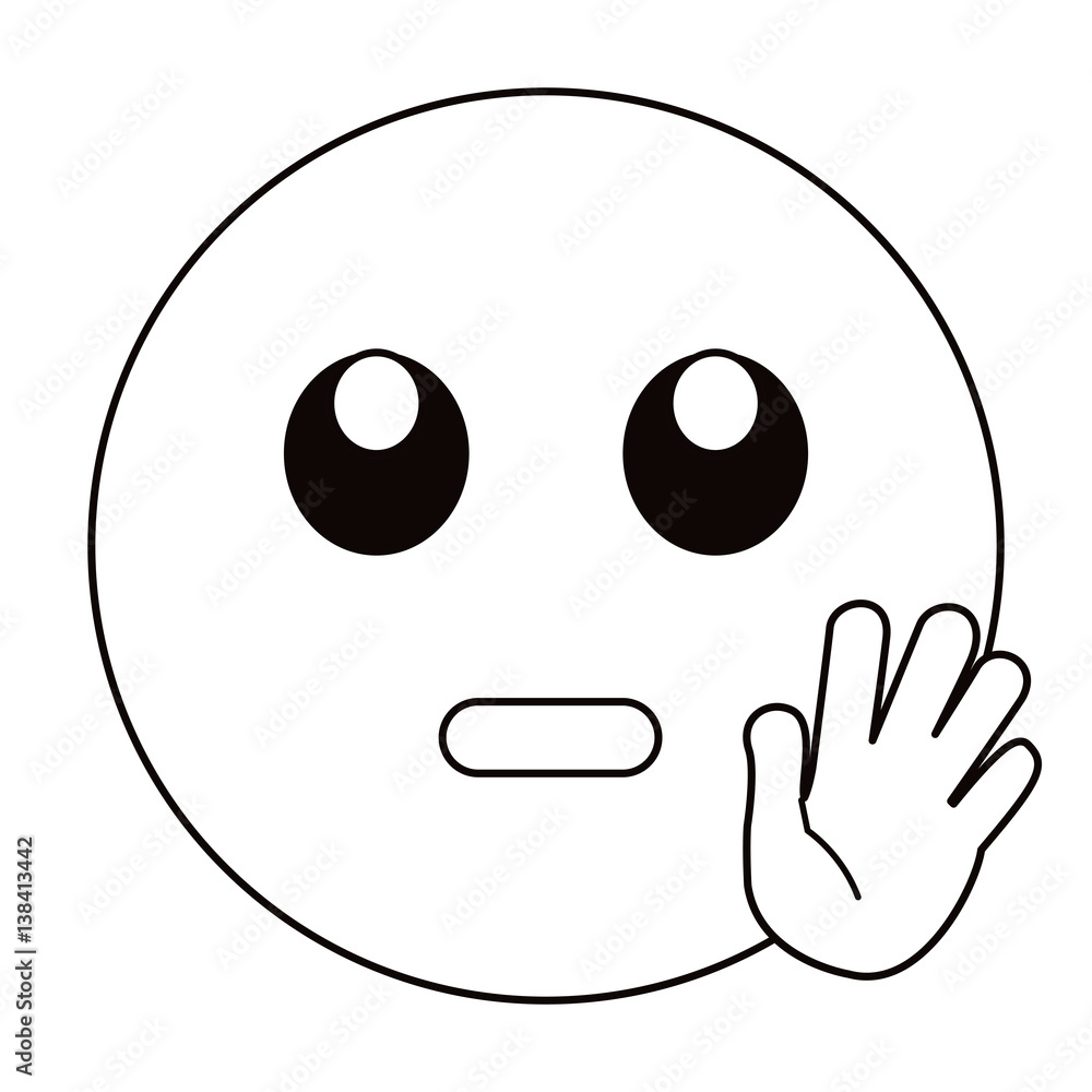 Fototapeta premium eye rolling emoticon funny thin line vector illustration eps 10