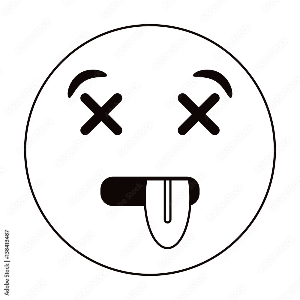 dead emoticon funny thin line vector illustration eps 10 dead emoticon funny thin line vector illustration eps 10