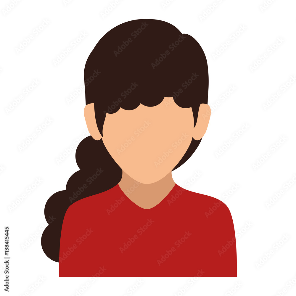 colorful silhouette faceless half body woman with long wavy hair vector illustration colorful silhouette faceless half body woman with long wavy hair vector illustration