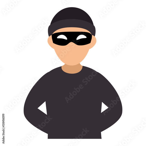 color silhouette with criminal hacker vector illustration