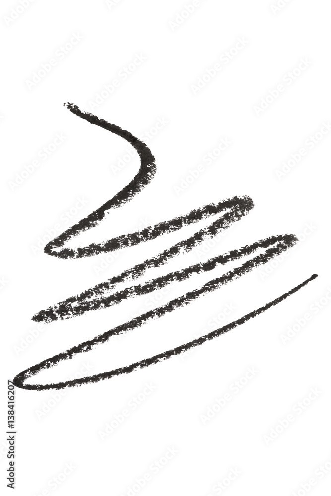Black color Cosmetic pencil strokes Black color Cosmetic pencil strokes