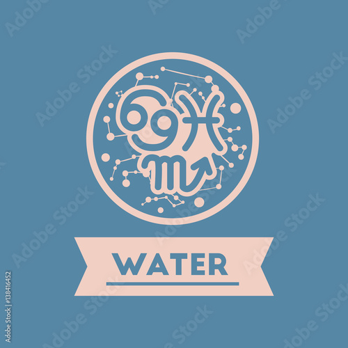 flat icon element zodiacal Water