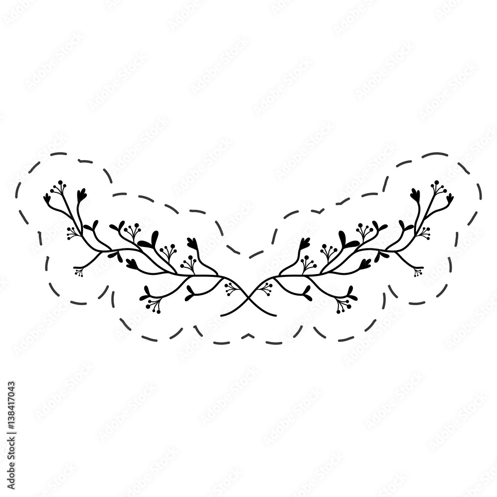 branch floral ornament thin line vector illustration eps 10