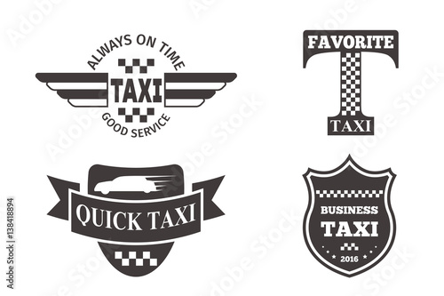 Taxi badge car service business sign template vector illustration.