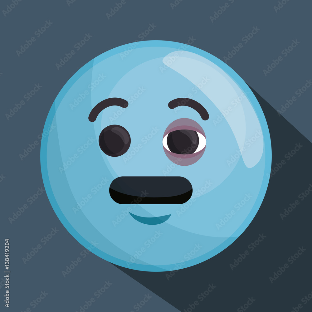 Fototapeta premium face emoticon character icon vector illustration design