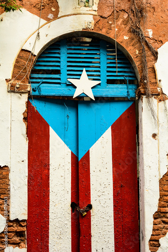 Puerto Rico Flag Painted Door