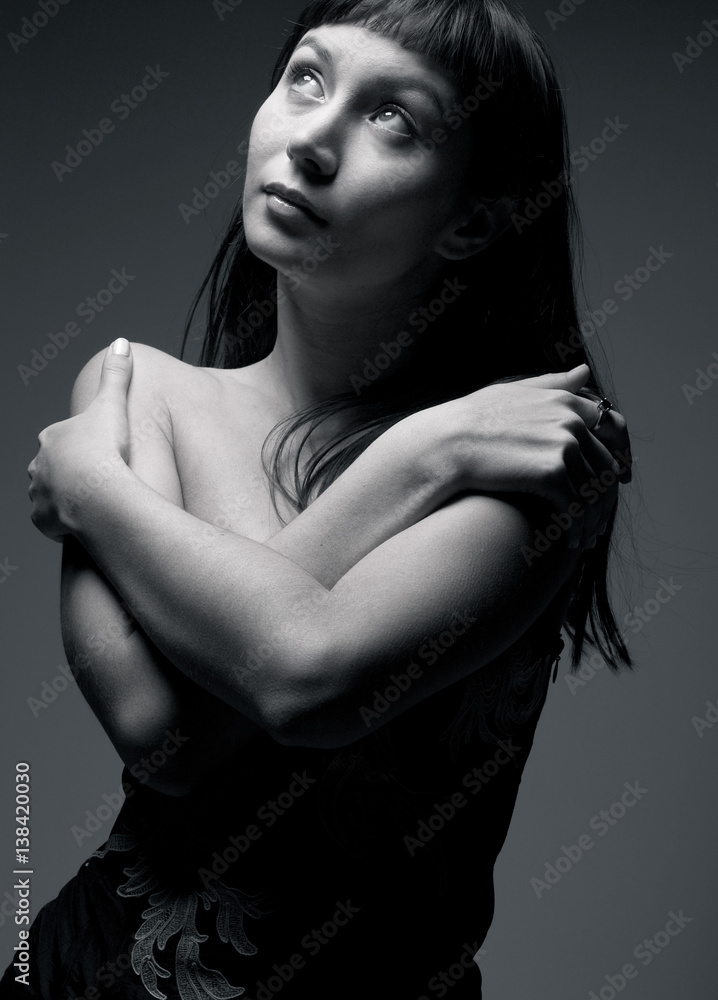Fototapeta premium female portrait in cold tones