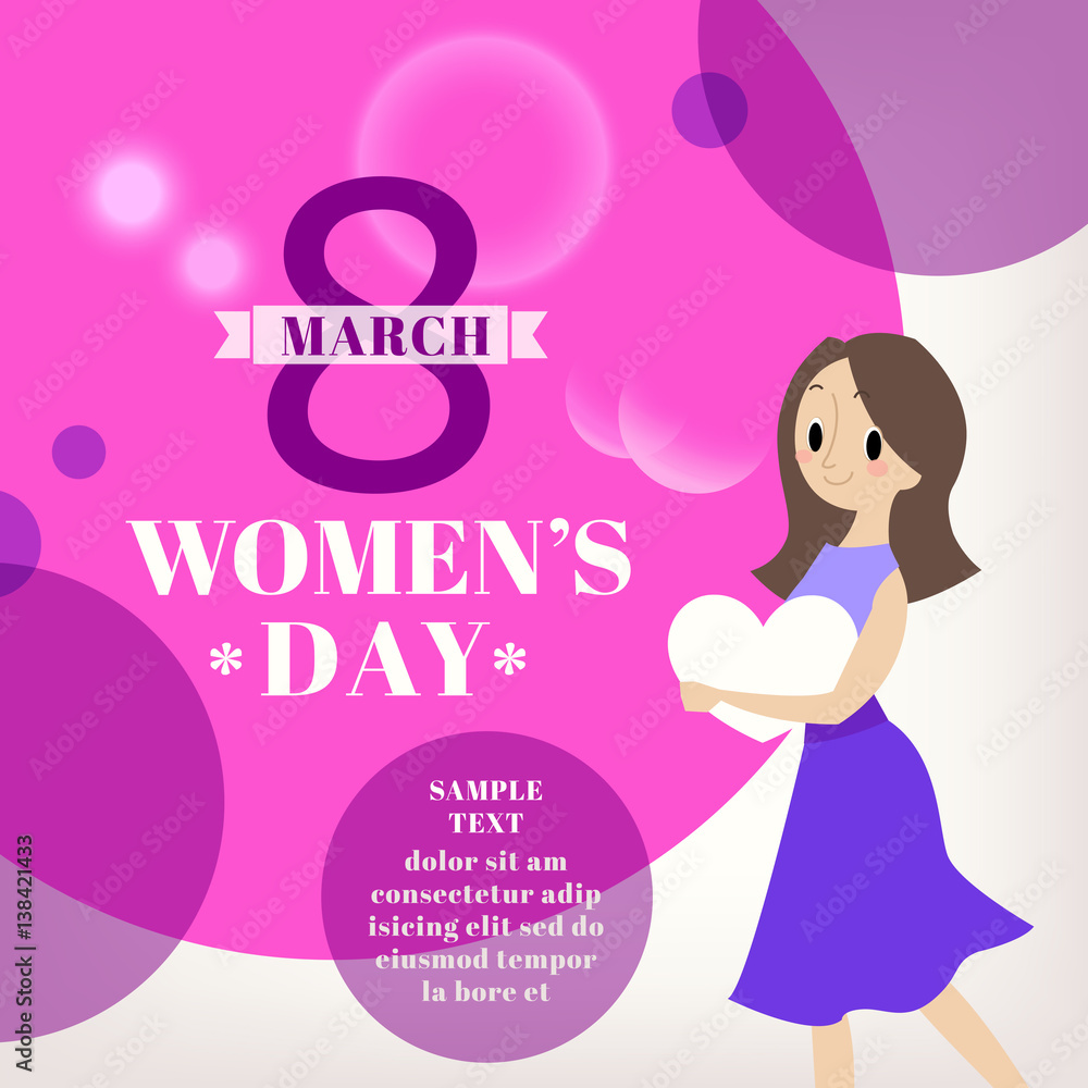 Women's day celebration cartoon illustration Women's day celebration cartoon illustration