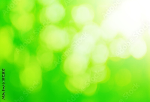 Abstract green bokeh light background