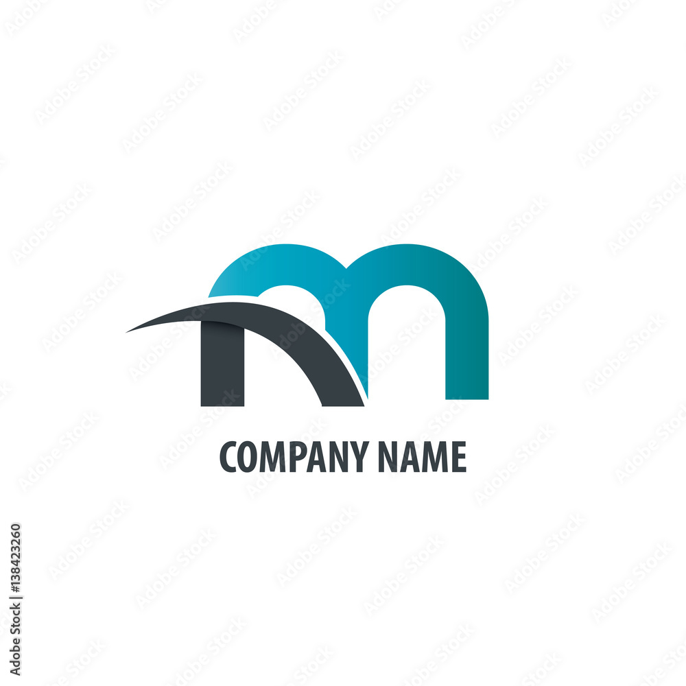 Initial Letter M Isolated Swoosh Logo Initial Letter M Isolated Swoosh Logo