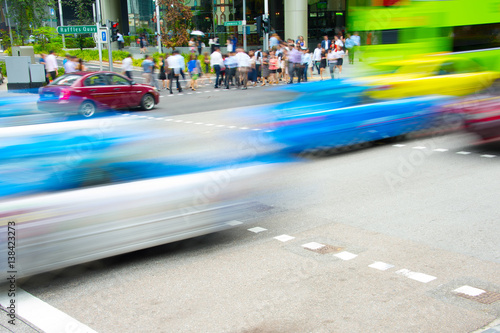 Canvas Print Rush hour in Singapore