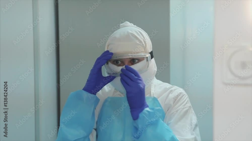 Medical worker wearing protective mask Medical worker wearing protective mask