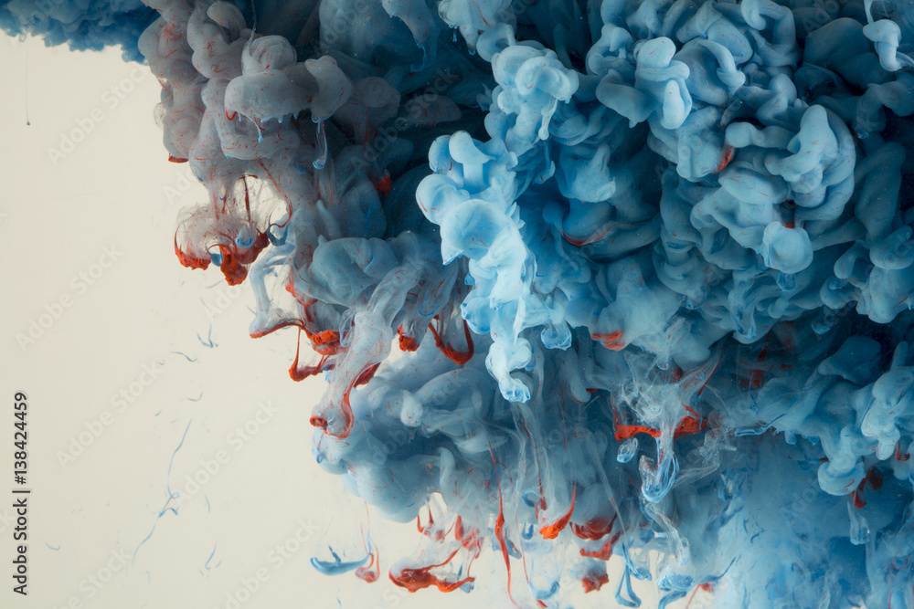 Abstract Colourful Paint in Water Background
