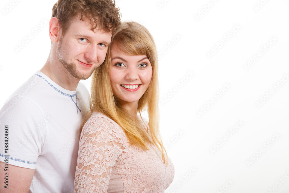 Happy enamoured couple hugging each other. Happy enamoured couple hugging each other.