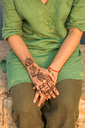 Henna traditional body painting