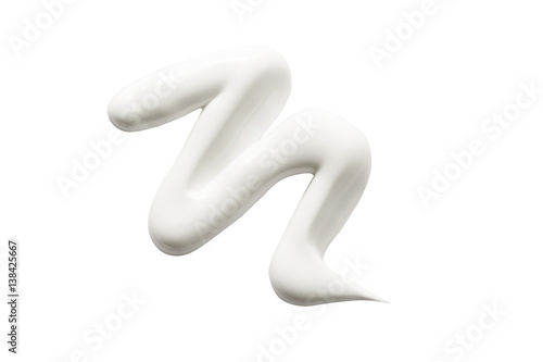 Cosmetic cream in abstract shape on background photo