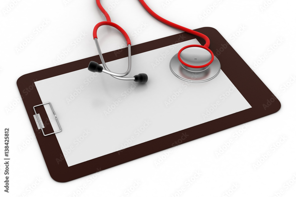 Note pad with stethoscope Note pad with stethoscope