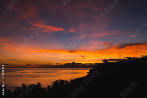 Sunrise over an island