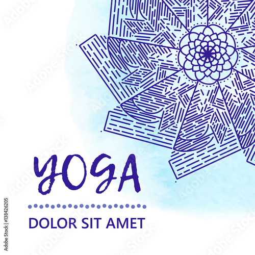 Vintage template design vector illustration of international yoga day