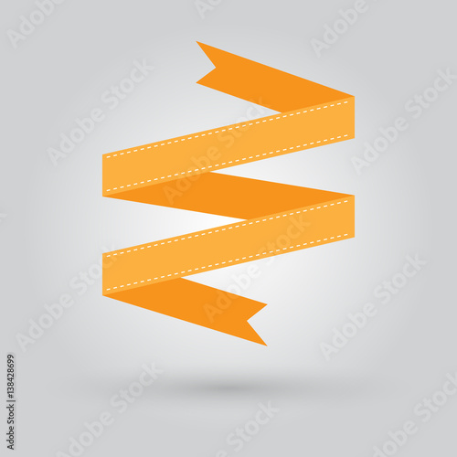 orange ribbon vector icon o...