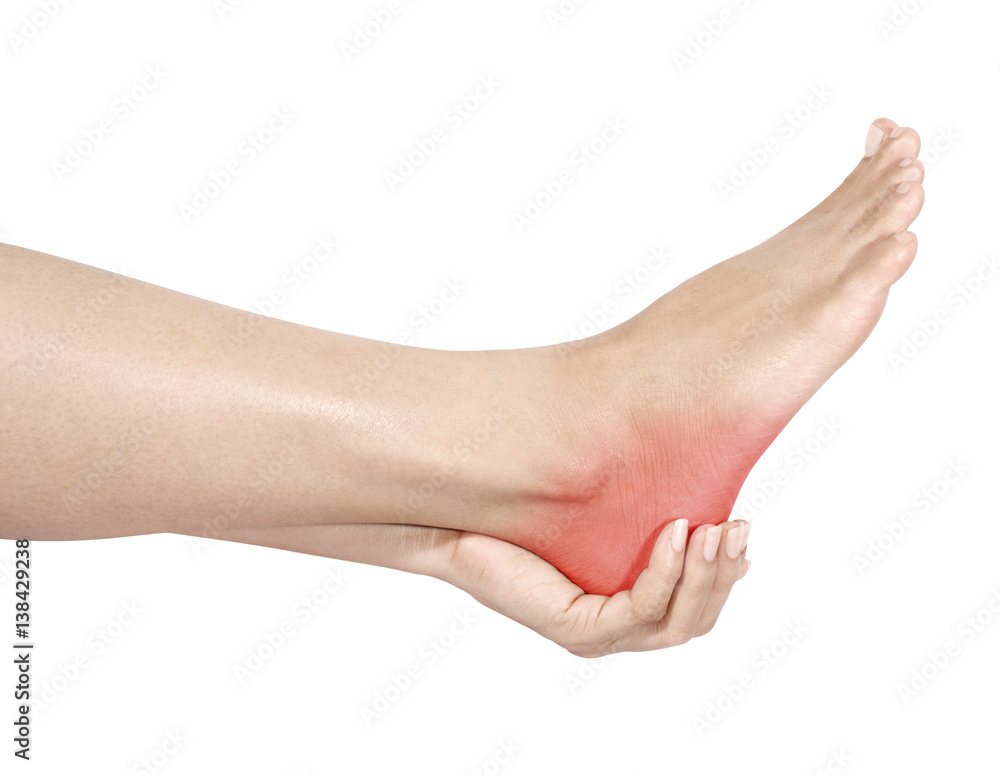 disease of the feet on white background