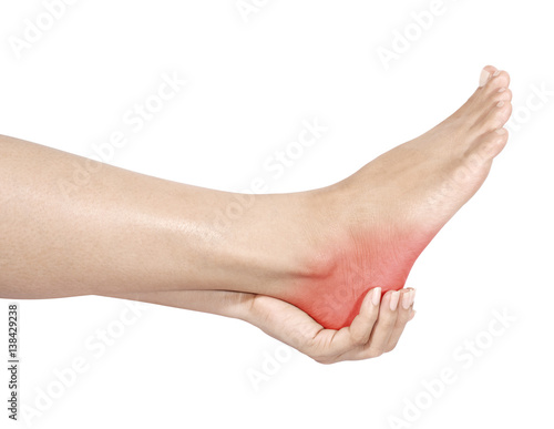 disease of the feet on white background photo