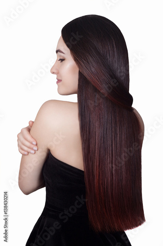 Hair. Beautiful Brunette Girl. Healthy Long Hair. Beauty Model Woman. Hairstyle
