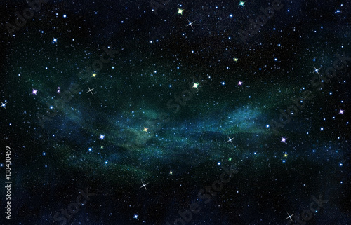 Galaxy Background with nebula, stardust and shiny stars © OHishi_Foto