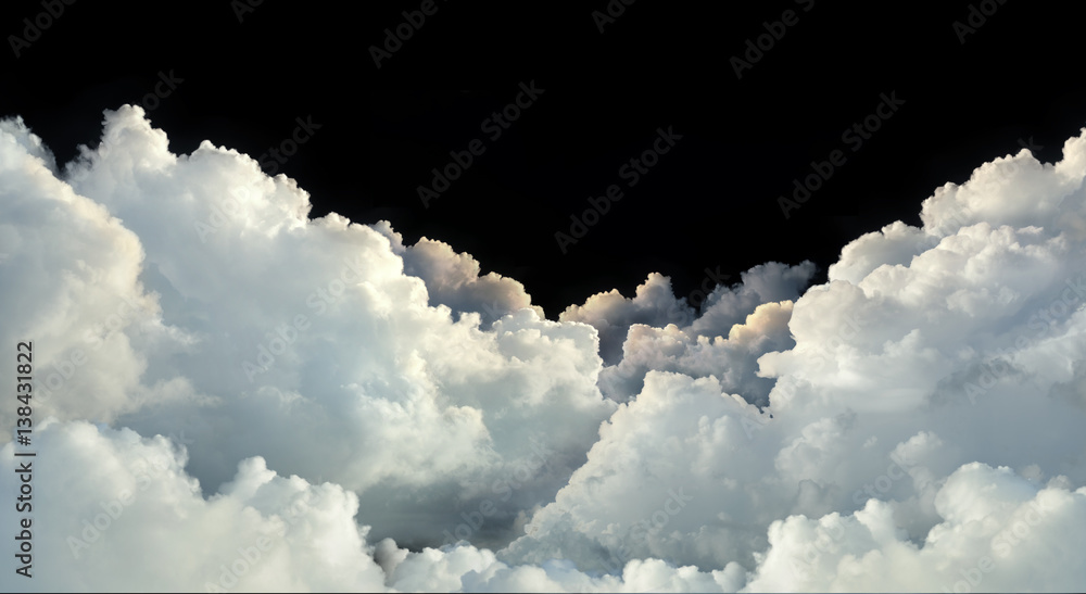 Fototapeta premium paradise sky with large clouds stacked as layers