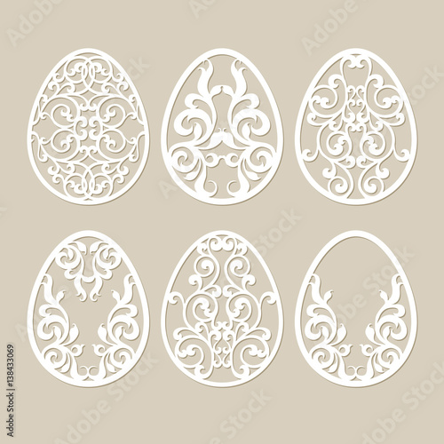 Set stencil easter eggs