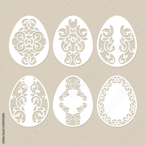 Set stencil easter eggs