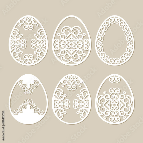 Set stencil easter eggs
