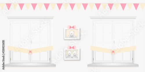 Royal baby room with window and frames vol.2