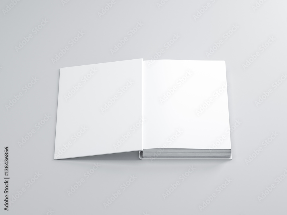 Opened white Book Mockup, Title front page, 3d rendering Opened white Book Mockup, Title front page, 3d rendering