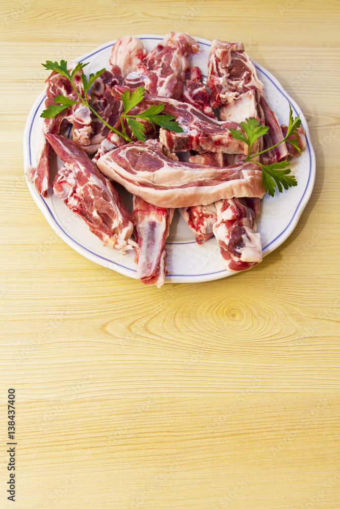 Plate of lamb chops Plate of lamb chops