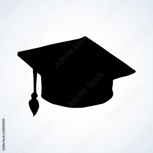 Vector drawing. Student cap