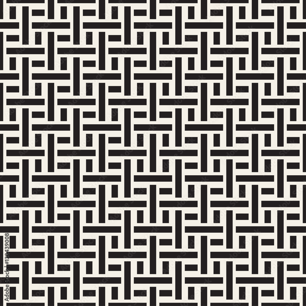 Maze Tangled Lines Contemporary Graphic. Vector Seamless Black and White Pattern.